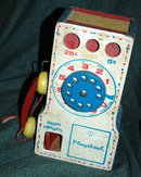 Playskool Vintage Wooden Telephone Toy Pay Phone