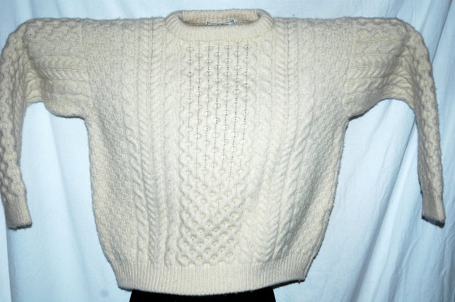 John Molloy of Donegal Ireland Hand Knit Irish Fisherman Sweater size Med.