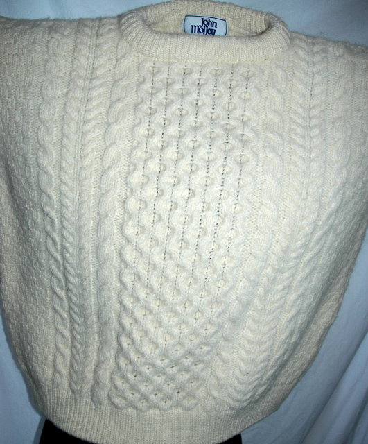 John Molloy of Donegal Ireland Hand Knit Irish Fisherman Sweater size Med.