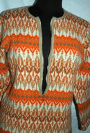 Iceland Wool Sweater Hand Made in Sweden by Jersey Modeller Orange size 42