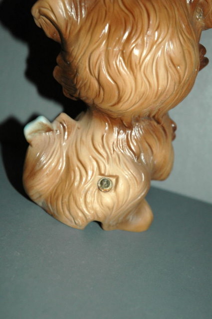 Bisque Puppy Dog Night Light, ceramic with glass eyes