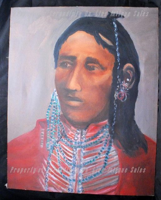 Native American Brave Oil Painting on Canvas