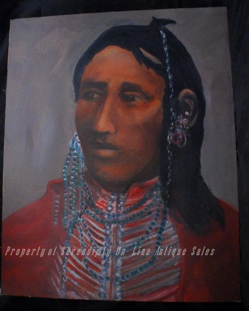 Native American Brave Oil Painting on Canvas
