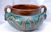 Native American Pottery jardiniere bowl, signed on the bottom Jesse Mendes,