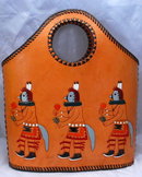 Kachina Purse , Hand Tooled, Painted Leather , excellent