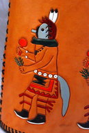 Kachina Purse , Hand Tooled, Painted Leather , excellent
