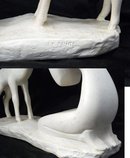 Mexican or Indian Woman with Fawn Porcelain Sculpture, Signed La Pointe by Mark LaPointe and Austin Productions