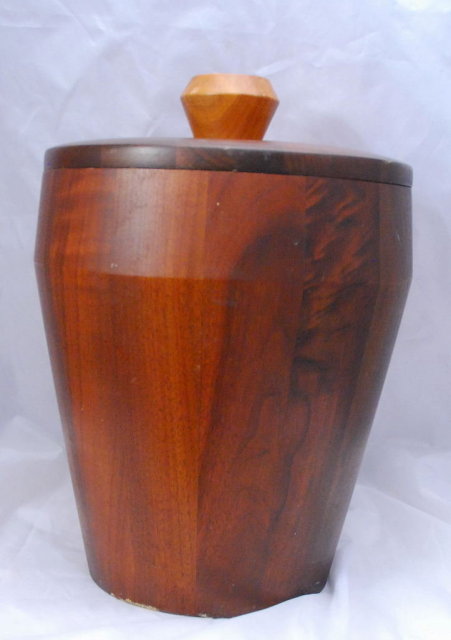 Vermilion Walnut, Solid Walnut Tall Ice Bucket , Mid-Century Modern