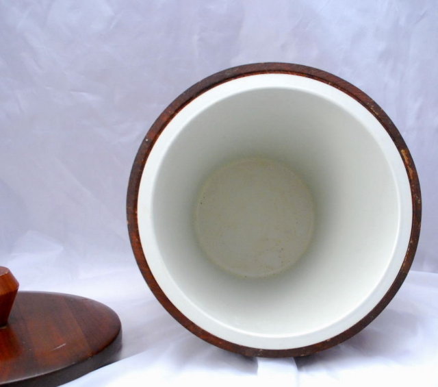 Vermilion Walnut, Solid Walnut Tall Ice Bucket , Mid-Century Modern