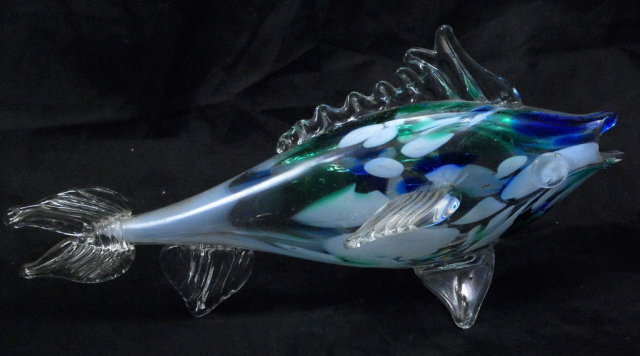 Art Glass Fish 24% Pbo Lead Crystal