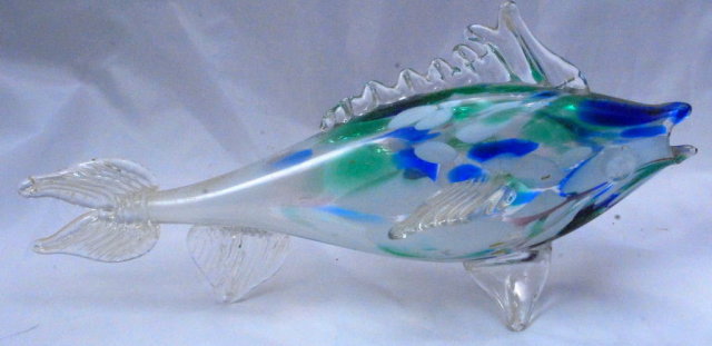 Art Glass Fish 24% Pbo Lead Crystal