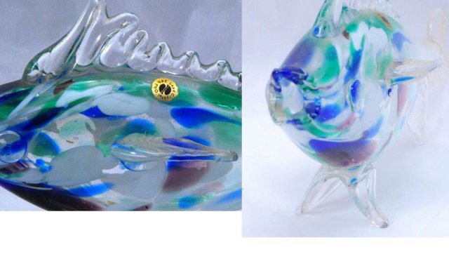 Art Glass Fish 24% Pbo Lead Crystal