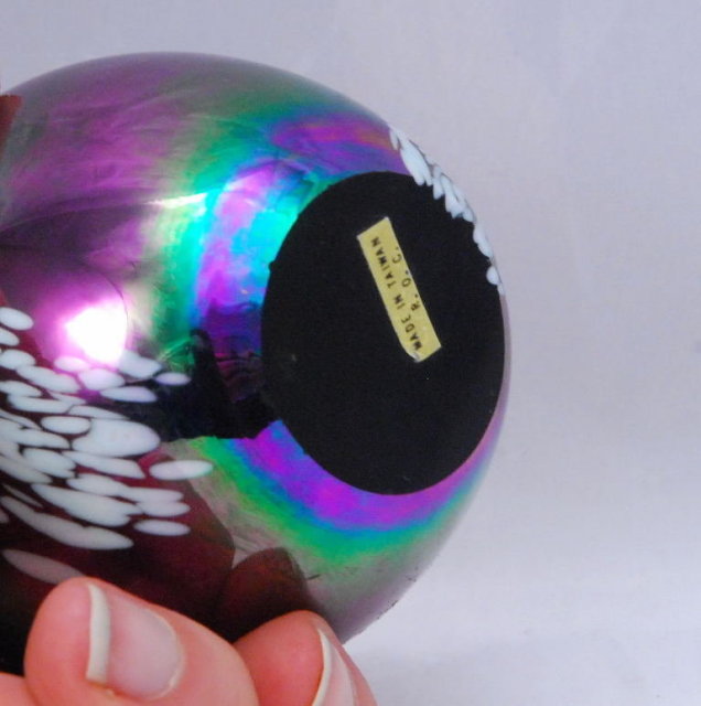 Iridescent Glass Apple Paperweight (solid glass)