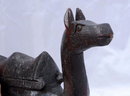 Rustic Folk Art Hand Carved Wooden Camel with old dark finish PRICE REDUCTION!