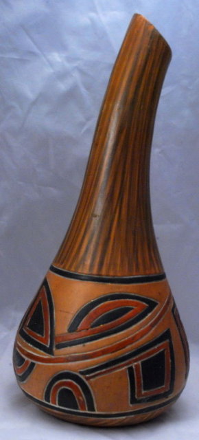 Hand Made Mexican Gourd Pottery Vase PRICE REDUCTION!