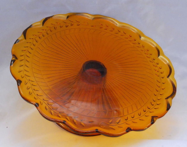 Cognac Amber Pedestal Cake Plate