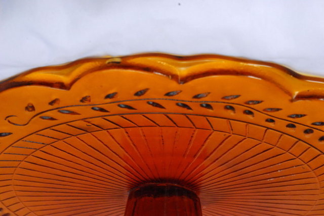 Cognac Amber Pedestal Cake Plate