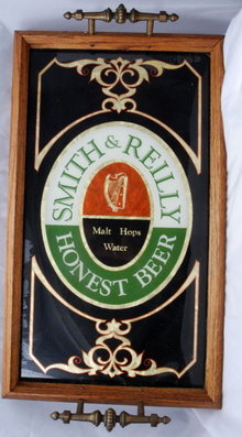 Smith & Reilly Honest Beer Tray, Glass & Wood..RARE **PRICE REDUCED**!!