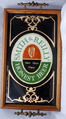Smith & Reilly Honest Beer Tray, Glass & Wood..RARE **PRICE REDUCED**!!