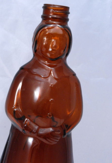Old Brown Glass Aunt Jamima Syrup Bottle 10