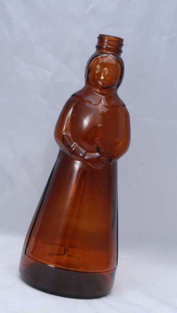 Old Brown Glass Aunt Jamima Syrup Bottle 10