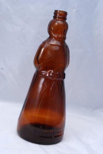 Old Brown Glass Aunt Jamima Syrup Bottle 10