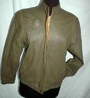 Short Waist Bomber Style Leather Jacket Size Zipper Front size 10,