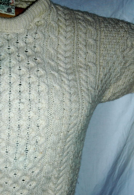 Lovely Traditional 100% Hand-knit Irish Fisherman's Clan Sweater made in Ireland by Carraig Donn Ireland