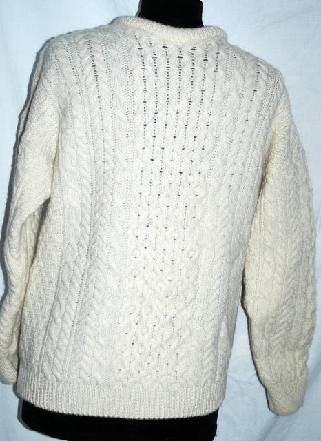 Lovely Traditional 100% Hand-knit Irish Fisherman's Clan Sweater made in Ireland by ADIRONDACK by Savice Row