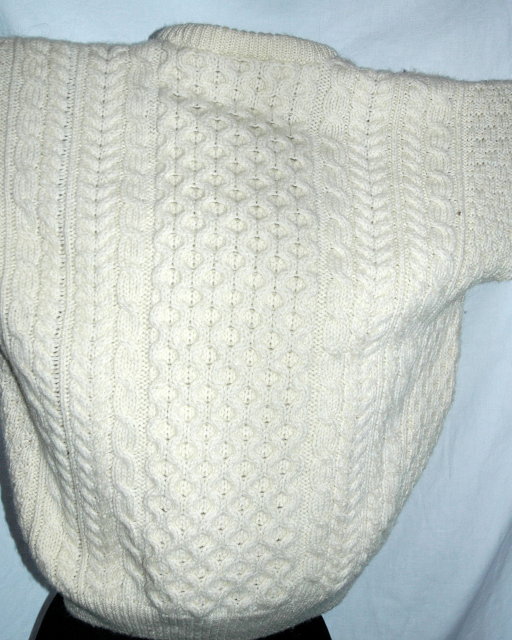 Lovely Traditional 100% Hand-knit Irish Fisherman's Clan Sweater made in Ireland by ADIRONDACK by Savice Row