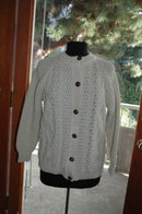Traditional 100% Hand-knit Irish Fisherman's Clan Cardigan Sweater made in Ireland by Donegal Handcrafz