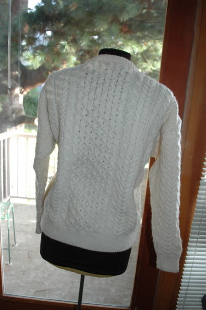 Traditional 100% Hand-knit Irish Fisherman's Clan Cardigan Sweater made in Ireland by Donegal Handcrafz