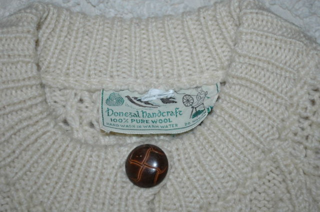 Traditional 100% Hand-knit Irish Fisherman's Clan Cardigan Sweater made in Ireland by Donegal Handcrafz