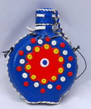 Hand made Leather Stitched Over Glass Bottle Flask