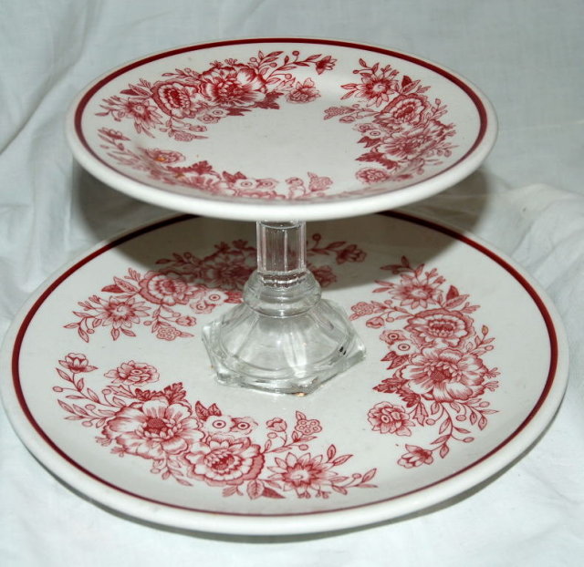 Homer Laughlin Bone China 2 tiered serving plate PRICE REDUCED!