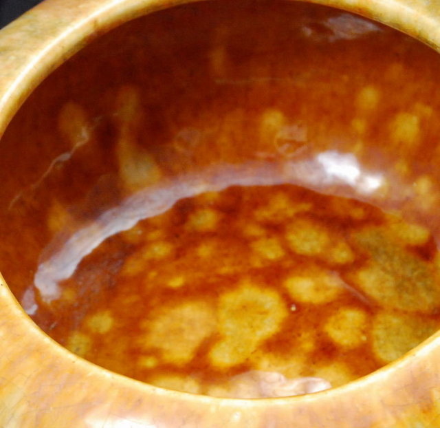Old Drip Glaze Pottery Bowl Mid-Century Modern