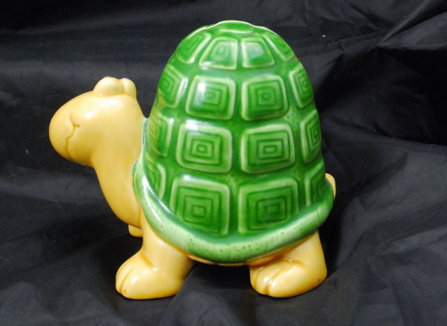Whimsical Ceramic Turtle Bank Papel of California , made in Japan