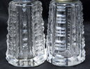Antique Cut Crystal Salt & Pepper Shakers with silver lids