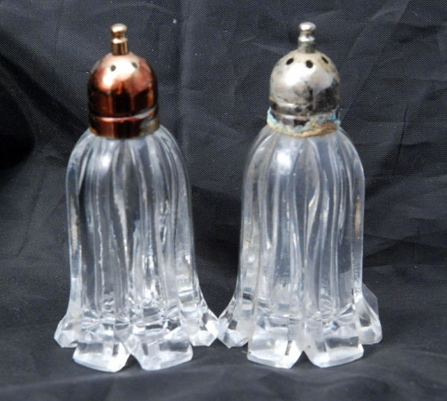 F B Rogers Crystal Salt & Pepper Shakers