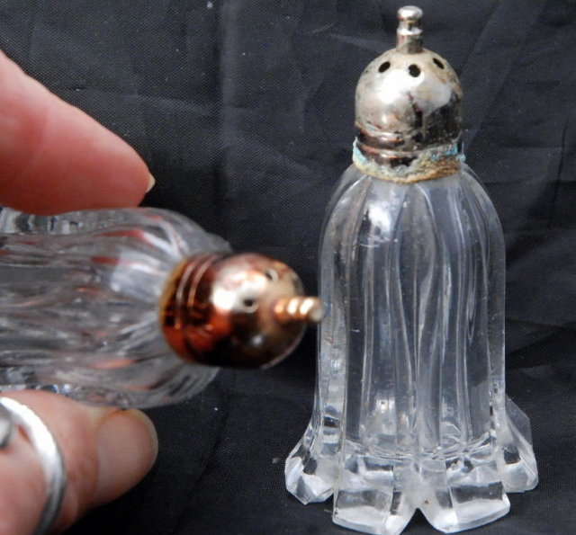 F B Rogers Crystal Salt & Pepper Shakers