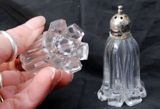 F B Rogers Crystal Salt & Pepper Shakers