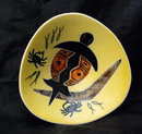 Studio Anna Aboriginal Turtle, Crab Dish RETRO Australian pottery.