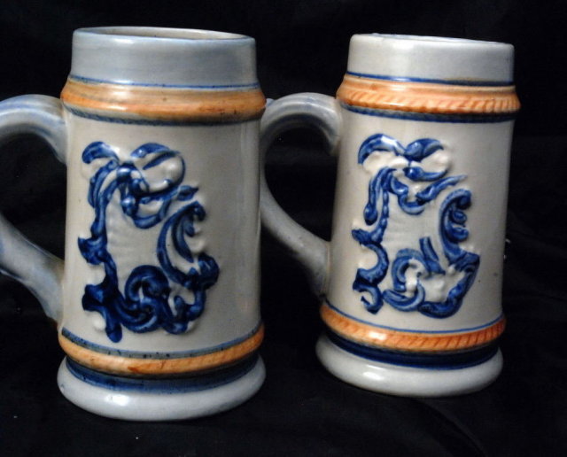 Hand painted matching Beer Steins, mugs Occupied Japan