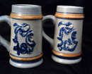 Hand painted matching Beer Steins, mugs