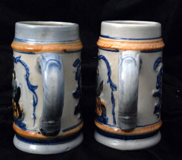 Hand painted matching Beer Steins, mugs Occupied Japan