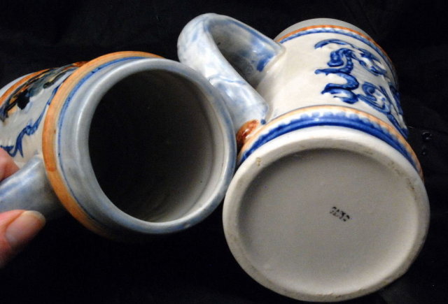 Hand painted matching Beer Steins, mugs Occupied Japan