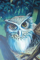 Owl Oil Painting on Canvas signed Tnaka * PRICED REDUCED! **
