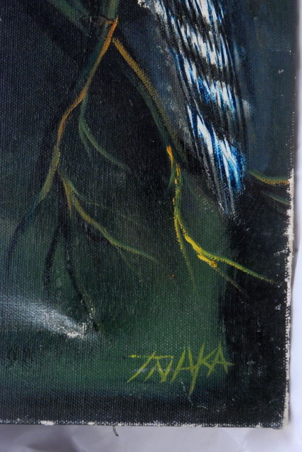 Owl Oil Painting on Canvas signed Tnaka * PRICED REDUCED! **
