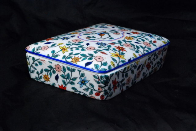 Vintage Neiman Marcus Porcelain Divided Card Box