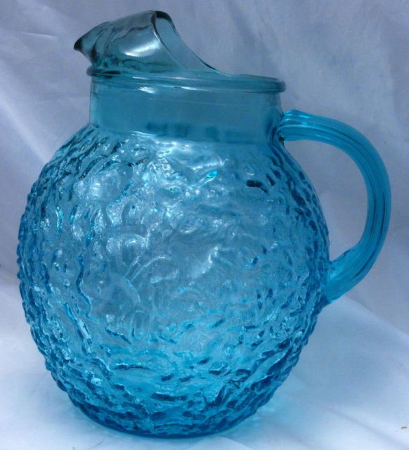 Anchor Hocking Lido, Soreno Lazor Blue Ball Pitcher